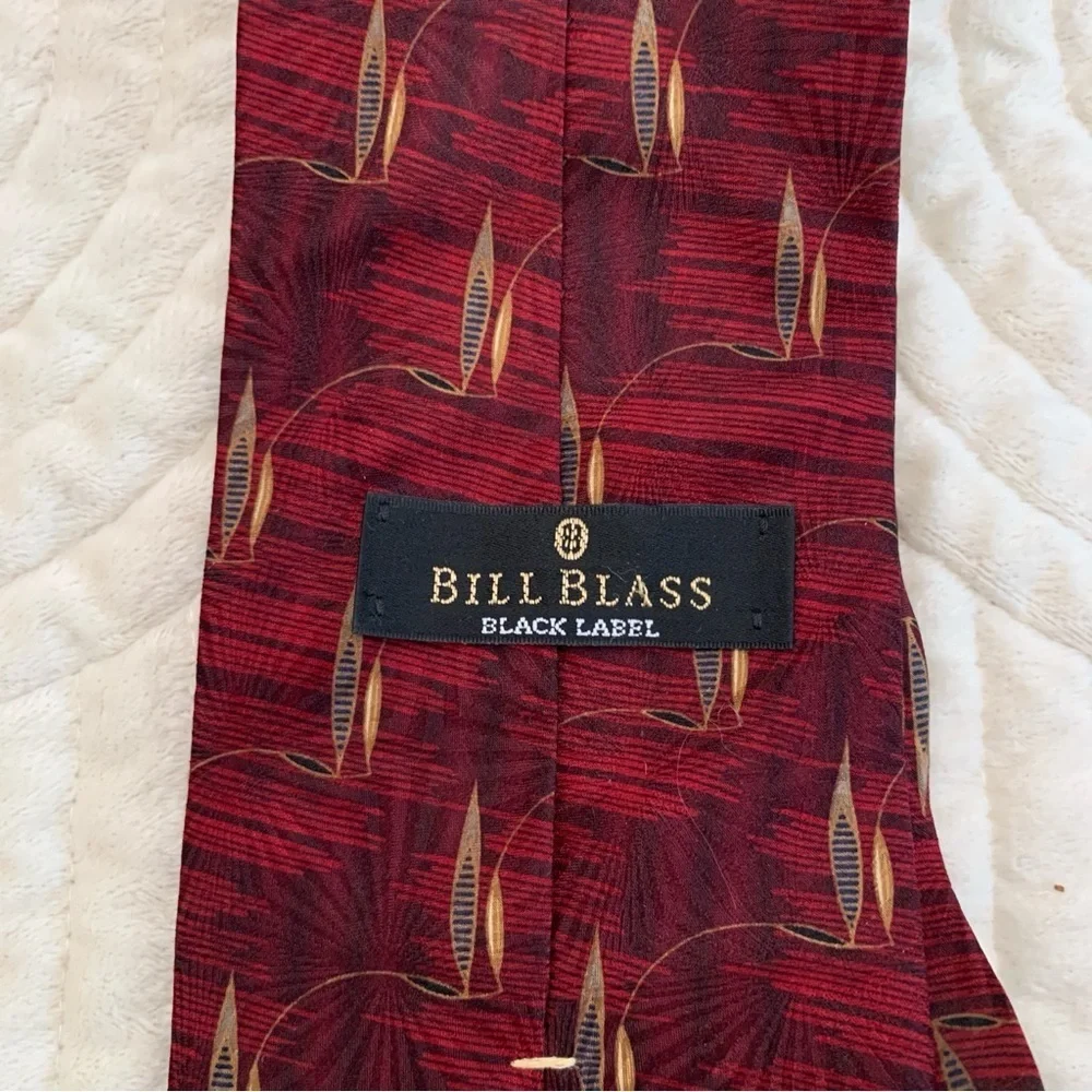 Bill Blass Black Label Red Silk Tie